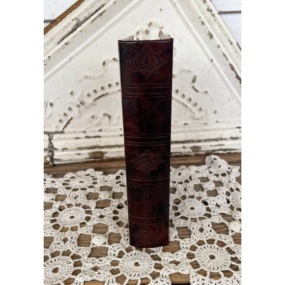 Vintage Leather Book Box Hidden Safe St Nicholas/Santa - Picture 8 of 10